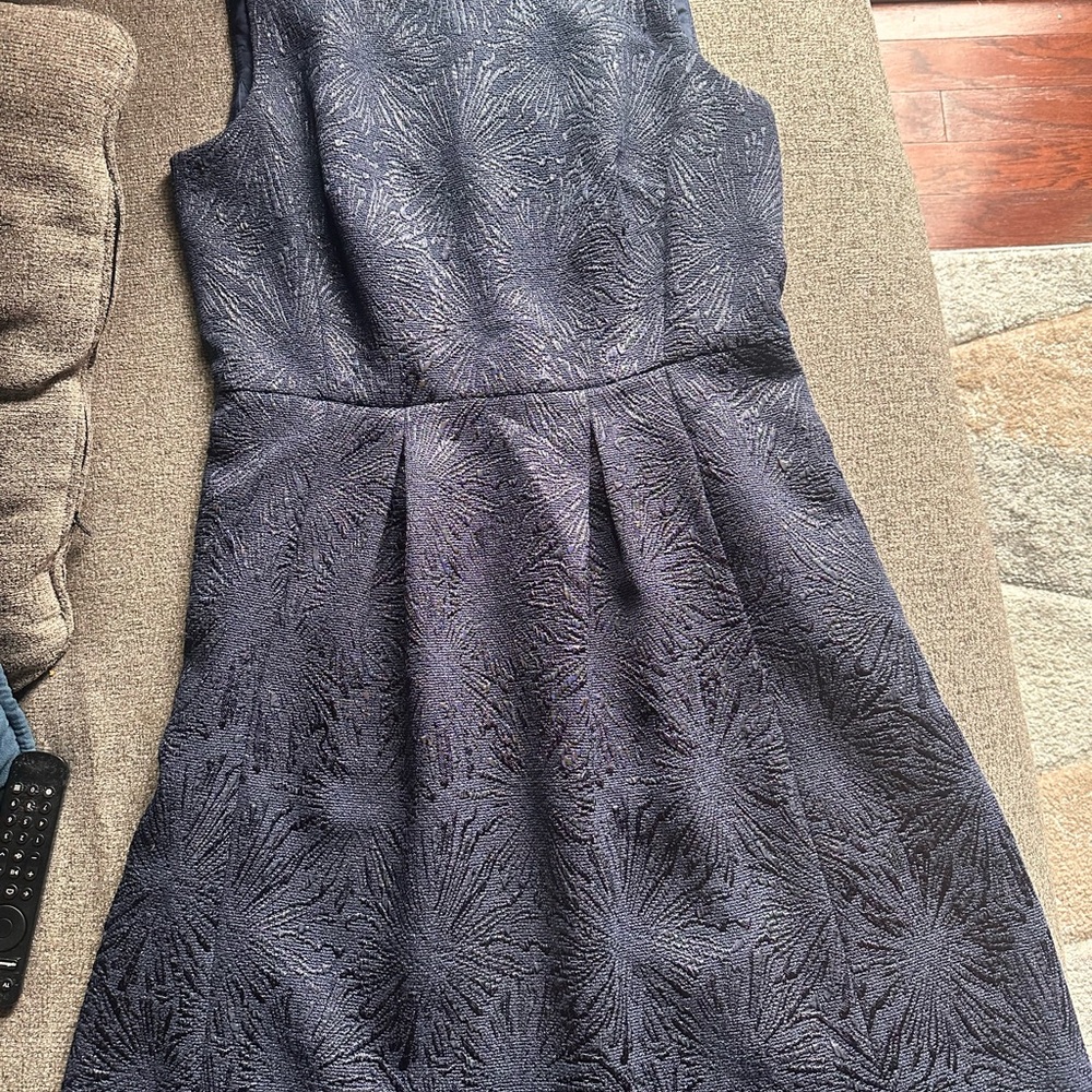 Elegant Navy Textured Women's Dress
